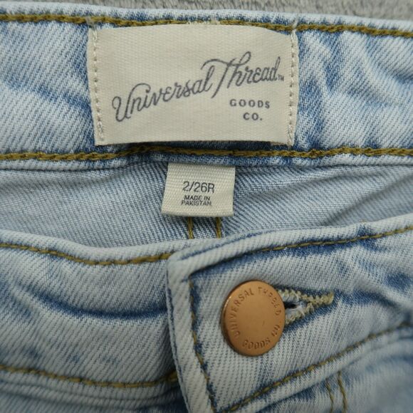 Universal Thread Jeans Women's 2R Blue High-Rise Slim Straight Denim 27" Inseam - Picture 7 of 15